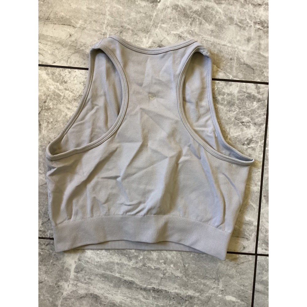 Halara NWOT Racerback Crop Tank Top Light Gray Size M